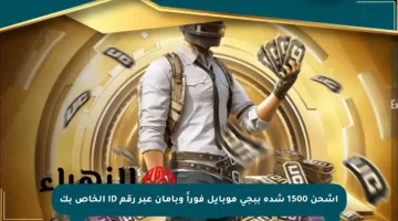 اشحن 1500 شدة ببجي موبايل فوراً وبأمان عبر رقم ID الخاص بك